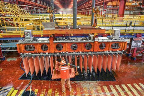 Proceso productivo de planchas de cobre