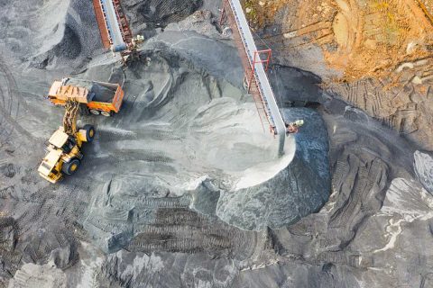 vista aérea de extracción minera